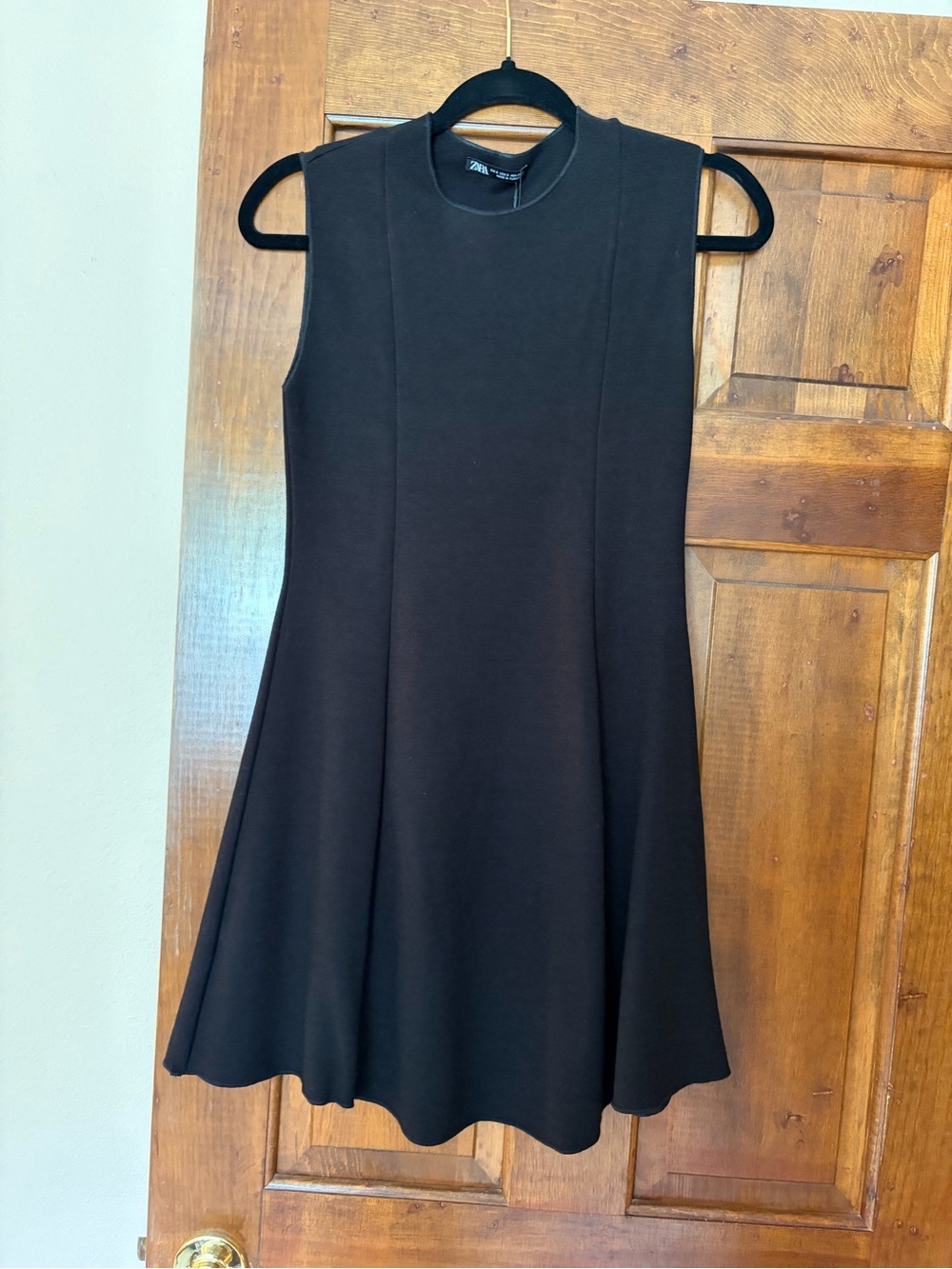 Zara Black Sleeveless A-Line Dress